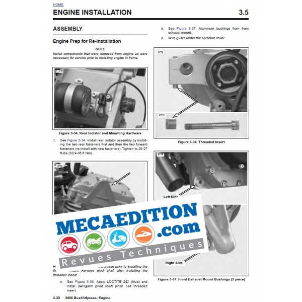 Revue technique et manuel d'atelier pour motos buell xb12x ulysses 2006